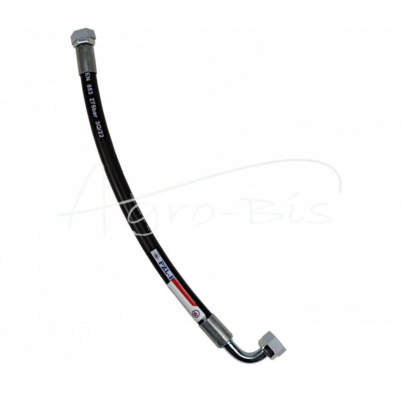 Hidraulinė žarna 275 barų sriegis M22x1.5 tiesi - alkūnė L-500mm DN12-2SN 27.5MPa PZL HYDRAL - AK-13-500/2SNH