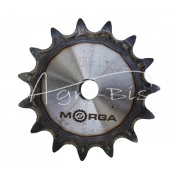 Grūdinto grandinės žvaigriovelis su flanšu, stebule 12B-1 Z-15 išorinis skersmuo - 99,8 mm MORGA - S12B115M