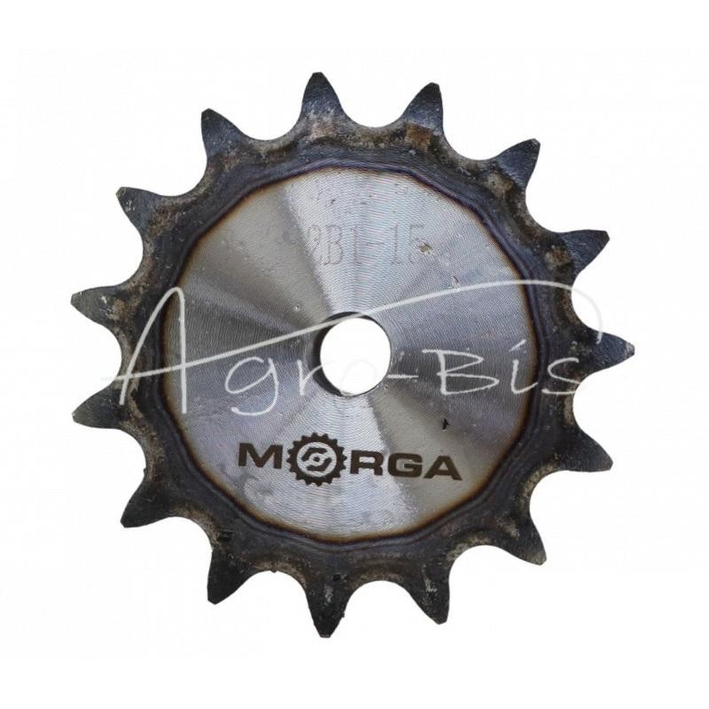 Grūdinto grandinės žvaigriovelis su flanšu, stebule 12B-1 Z-15 išorinis skersmuo - 99,8 mm MORGA - S12B115M