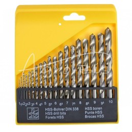 HSS metalo grąžtų rinkinys, 19 vnt., 1-10 mm - KW19HSS