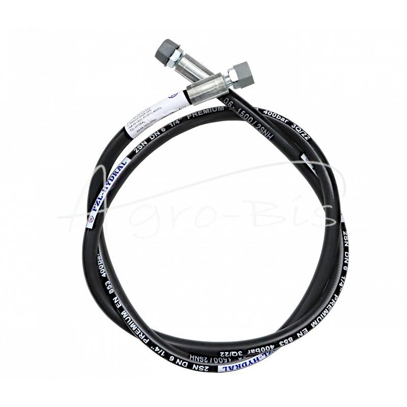 Hidraulinė žarna 400 barų sriegis M14x1.5 tiesi L-1500mm DN06-2SN 40MPa PZL HYDRAL - AA-06-1500/2SNH