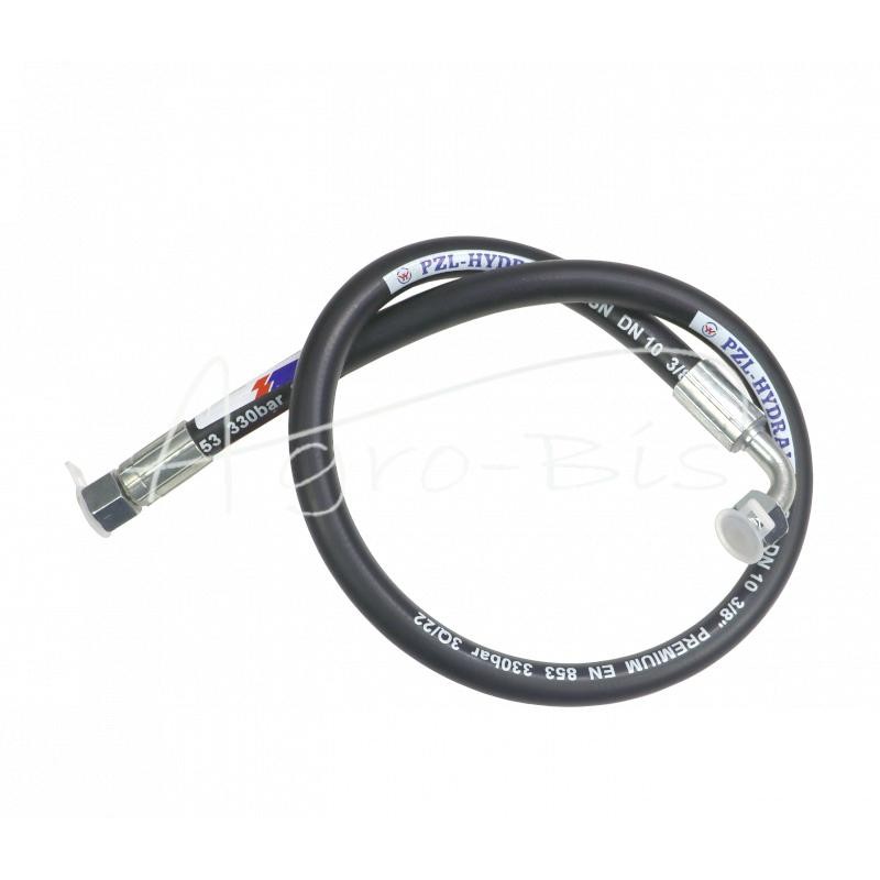 Hidraulinė žarna DN10 330bar vidinis sriegis M18x1.5 tiesi / alkūnė DKOL 90 DN10 M18X1.5 12L, L-900mm DN10-2SN PZL-HYDRAL - AK-1