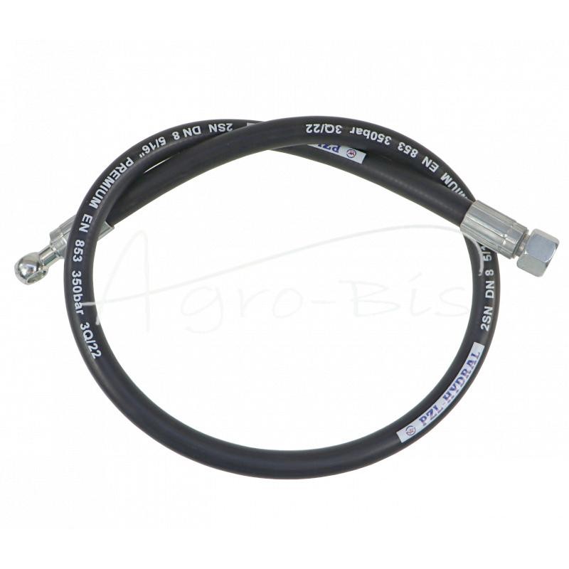 Hidraulinė žarna DN08 350bar vidinis sriegis M18x1.5 tiesi / su kilpele RNM DN08 D12, L-950mm DN08-2SN PZL-HYDRAL - AO-08-950/2S