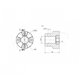 Žnyplių sankaba transmisijai, komplektas 2 dalys, ALBRO skirstytuvas - R-770/S