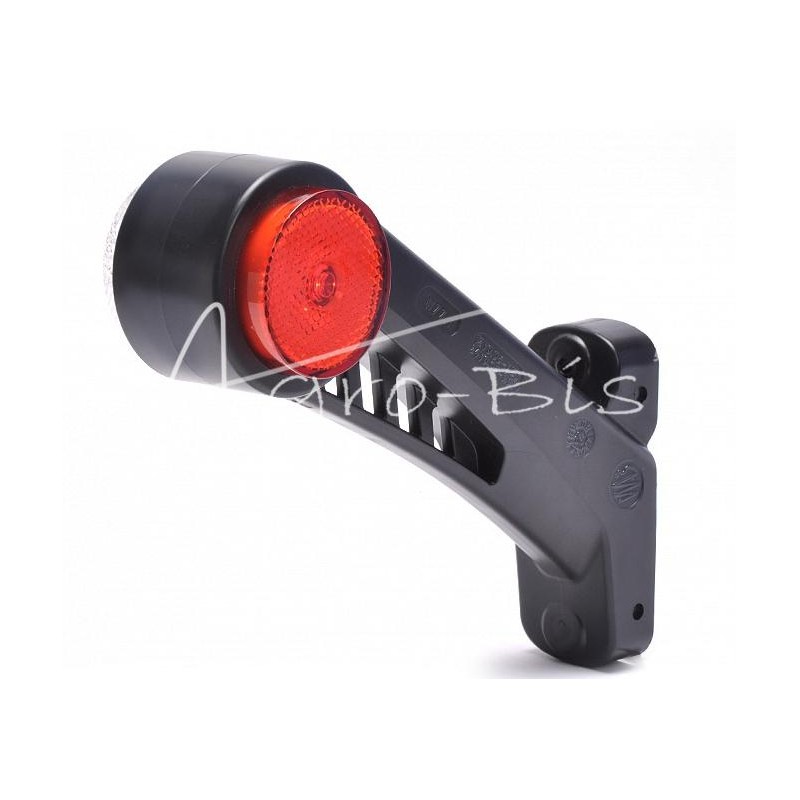 Priekinis ir galinis gabaritinis žibintas W77 LED 12/24V kairysis, atsparus vandeniui, su laidu - 646L