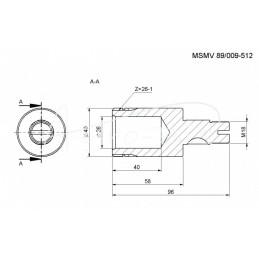 Įpurškimo siurblio kardaninis velenas, naujas, Ursus C-385, poliruotas - 89009512
