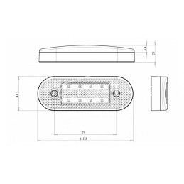 Šoninis gabaritinis žibintas su LED posūkio signalu 12V/24V atsparus vandeniui IP68 LED oranžinis neoninis su laidu - 1222