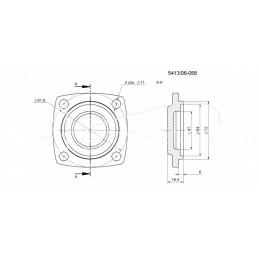 Valymo žvaigždės formos reduktoriaus guolio dangtelis I su skyle „Neptun“ burokėlių kombainui - 541306058