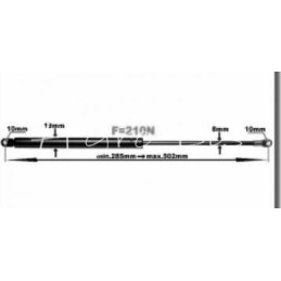 Dujinė spyruoklė-amortizatorius galinio lango teleskopinis Case 24833 - 3148826R2