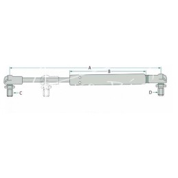 Dujinė spyruoklė-amortizatorius šoninio lango teleskopui Case 24310 - 010008010