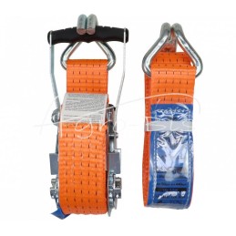 5T transportavimo diržas 2 m pločio 50 mm su sagtimi, guminiu pamušalu 230 mm, su sertifikatu, MORGA standartas - PT5T2M50M