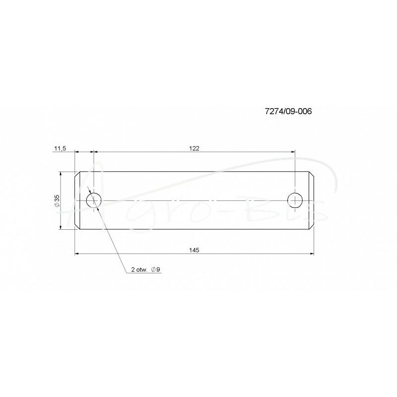 „Troll Rolmus“ krautuvo griebtuvo mechanizmo II kaištis FI-35mm L-155mm - 72740900002