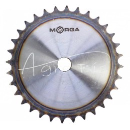 Grūdinto grandinės žvaigruočio su flanšu, stebule 08B-1 Z-32 išorinis skersmuo - 134,4 mm MORGA - S08B132M