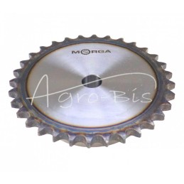 Grūdinto grandinės žvaigruočio su flanšu, stebule 08B-1 Z-32 išorinis skersmuo - 134,4 mm MORGA - S08B132M