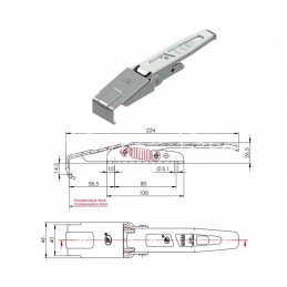 Nerūdijančio plieno šoninis kablys 200 kg - ZBN-01F