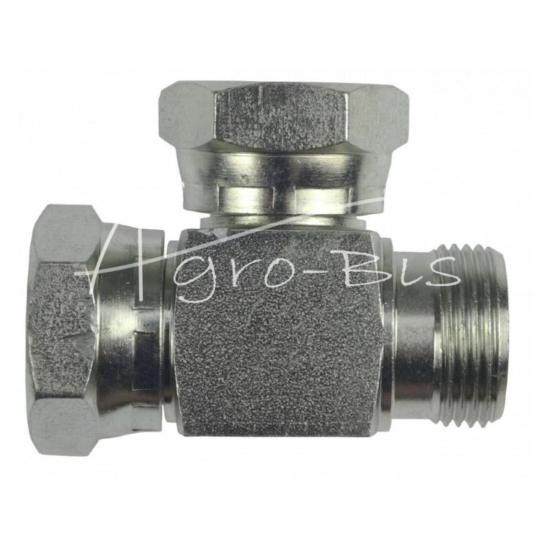 Hidraulinė jungtis – AAB trišakis M30x2 22L seno tipo kūgiai be O žiedo - HS386