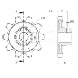 10-Z grandinės ratas bulvių kombainui „Anna Rolmus“ - 564471043