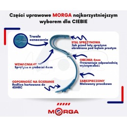 Kultivatoriaus noragas su noragu 100030000/2 spyruoklinio plieno MORGA Premium - 1410010010M
