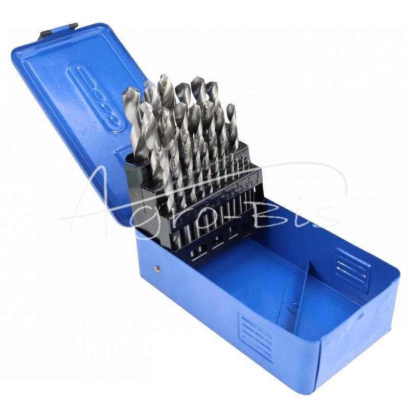 HSS metalo grąžtų rinkinys, 25 vnt., 1-13 mm - KW25HSS