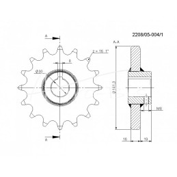 Grandininis ratas Z-16 1 colio FI-30 mm plieninis mėšlo kratytuvas Rolmus - 2208050041
