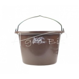 Kniedėmis pritvirtintas pašarų konteineris su rankena ir ruda rankena ZAGRODA 14l - PNPZA