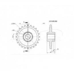 Grandininis ratas Z-24 FI-30mm 3/4" plieninis mėšlo kratytuvas Rolmus - 221305002/R