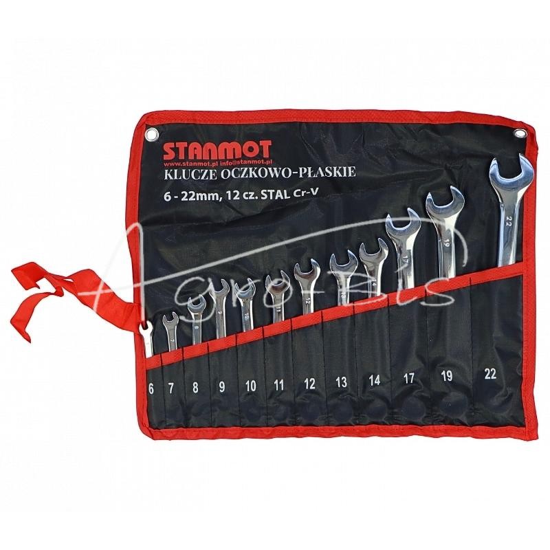 Pilnas kombinuotų raktų rinkinys 6-22 mm CR-V chromuoti 12 dalių - KOP632