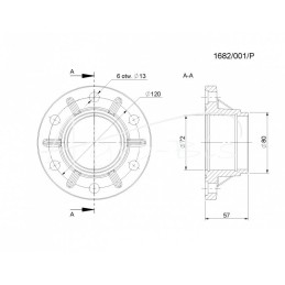 Disko stebulė Rolmus 1682/001/P 6 skylių plokščioms diskinėms akėčioms, nereikalaujanti priežiūros - 1682001/P