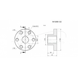 Neptun burokėlių kombaino pavarų dėžės flanšas, 6 skylių - 541306122