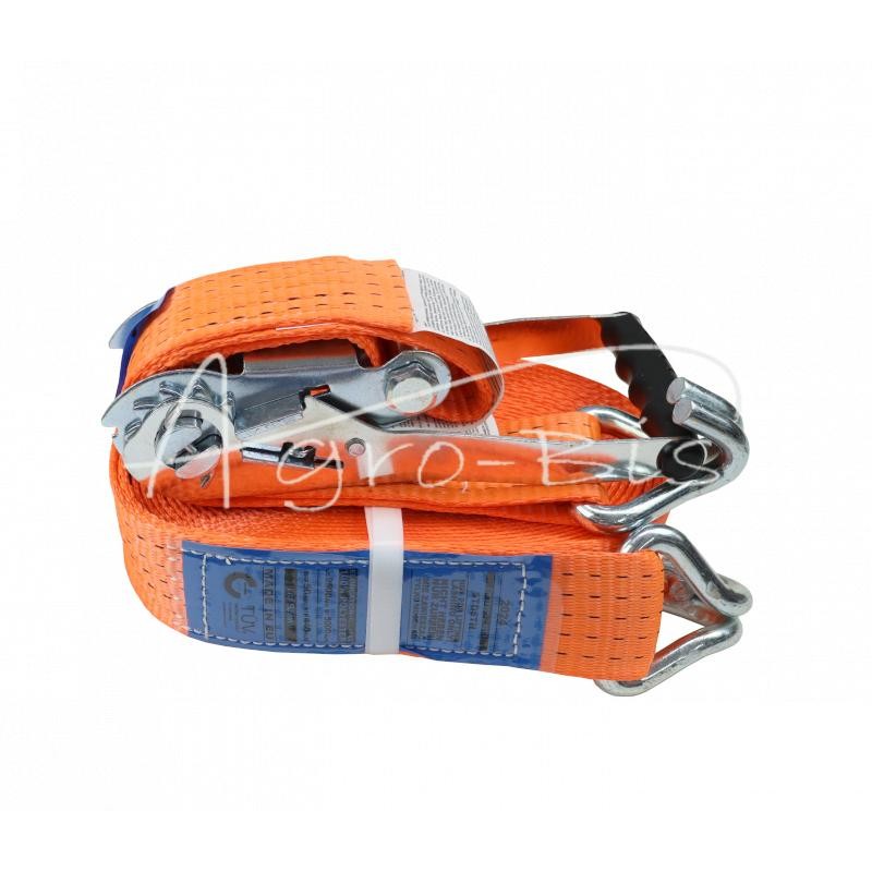 5T kėlimo diržas, 10 m pločio, 50 mm, su sagtimi, guminis pamušalas, 230 mm, sertifikuotas, atitinka MORGA standartą - PT5T10M50