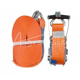 5T kėlimo diržas, 10 m pločio, 50 mm, su sagtimi, guminis pamušalas, 230 mm, sertifikuotas, atitinka MORGA standartą - PT5T10M50