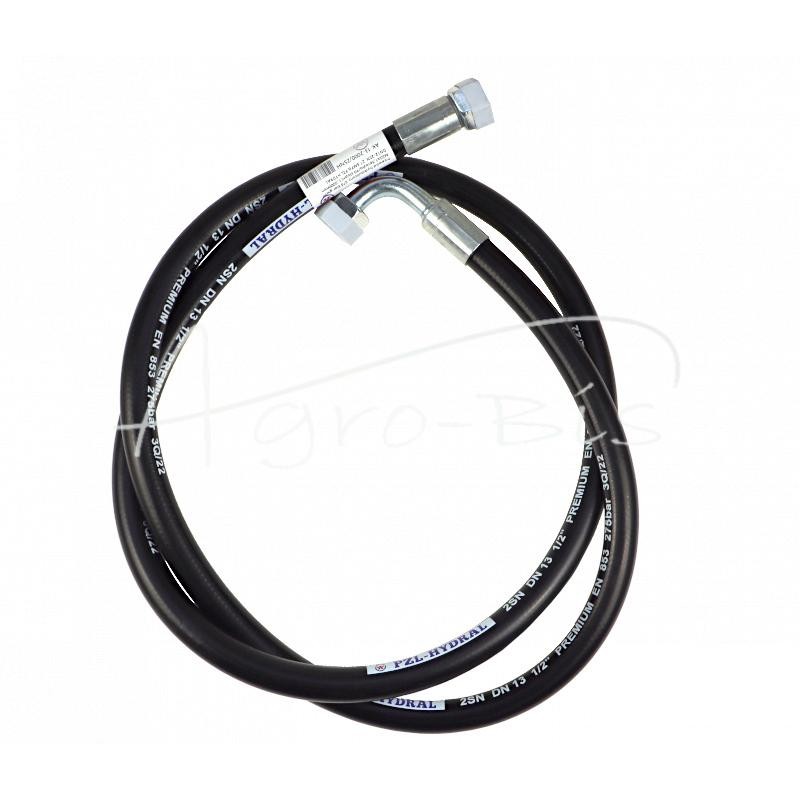 Hidraulinė žarna 275 barų sriegis M22x1.5 tiesi - alkūnė L-2000mm DN12-2SN 27.5MPa PZL HYDRAL - AK-13-2000/2SNH