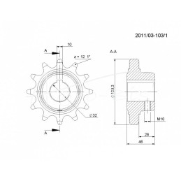 Grandinės ratas Z-12 1"2035330381 mėšlo kratytuvas Tytan RCW Rolmus - 201103103/1