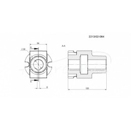 Sankabos antgalis pleištui 221302064 sphero FI-30mm Rolmus mėšlo kratytuvui - 2208030281