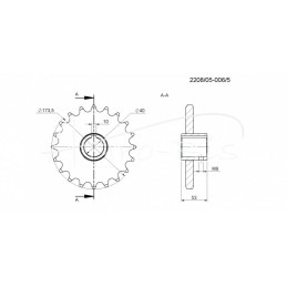 Grandininis ratas Z-20 FI-40mm 1" plieninis mėšlo kratytuvas Rolmus - 220805006/5