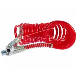 Spiralinis jungiamasis kabelis, raudonas, poliamido apvalkalu, išorinis sriegis 16x1,5, ilgis 6 m, ARCHIMEDES - 50160280616CA