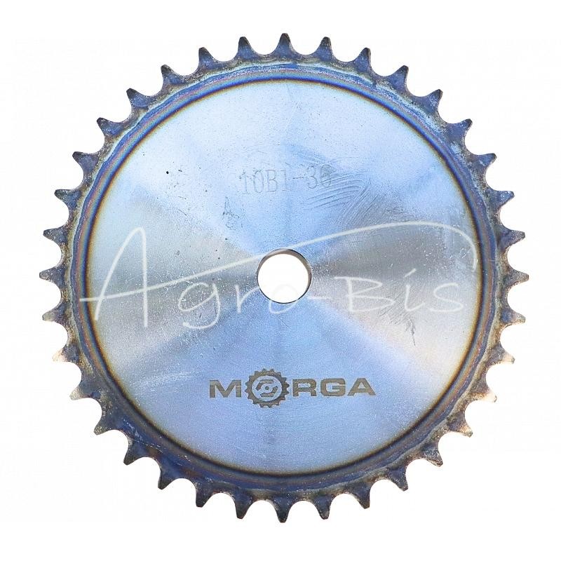 Grūdinto grandinės žvaigrės ratas su flanšu, stebule 10B-1 Z-36 išorinis skersmuo - 189 mm MORGA - S10B136M