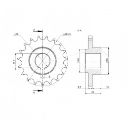 Z-19 5/8" grandinės ratas Z-224 Rolmus kvadratiniam presui - 522306580