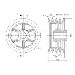 Mažas skriemulys rotacinei žoliapjovei 1,65 lenkų - 503601025/1