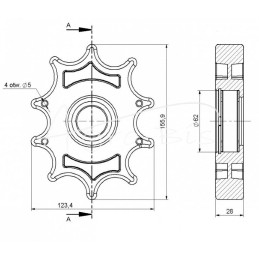 Akpil ekskavatoriaus kratytuvo žiedas - MS ZK2-06/1