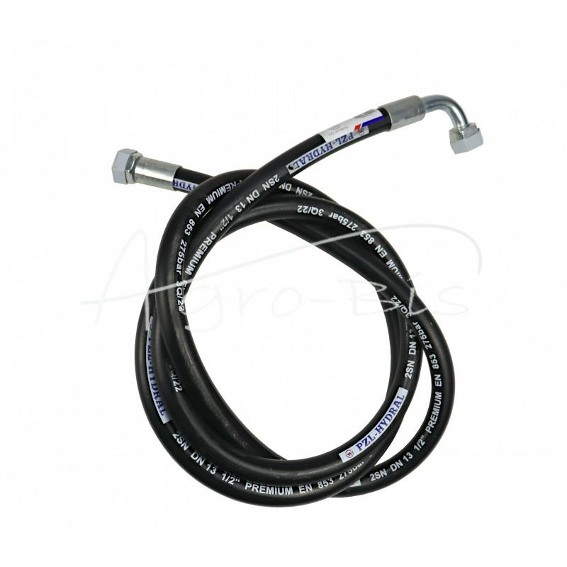 Hidraulinė žarna 275 barų sriegis M22x1.5 tiesi - alkūnė L-2500mm DN12-2SN 27.5MPa PZL HYDRAL - AK-13-2500/2SNH