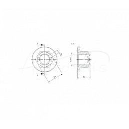 Ašies veržlė 36x2 su flanšu HL6 Rolmus priekabai - HL-6T