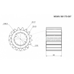 Priekinio varančiojo tilto planetinės sistemos centrinė pavara 67453254 Zetor ZTS Ursus C-385 Rolmus - 88175097/0
