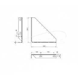 Trikampė šoninė atrama, „Fortschritt T-088“ mėšlo kratytuvo šonas - 204024100
