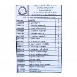 Ursus C-330 variklio tarpinių komplektas, varis - KPL U C-330 M