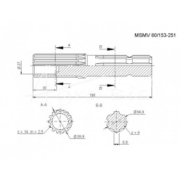 Kardaninio veleno galas 540 Ursus C-385 Rolmus - 80153251/0