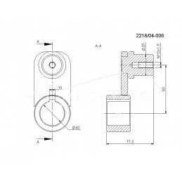 Švaistiklio kaištis FI-35 mm skylė FI-40 Rolmus mėšlo kratytuvas - 2218040060