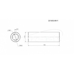 Daugiagriovelių įvorė Z-6 L-170mm universalus mėšlo kratytuvas, Rolmus purkštuvas - 221302081/1