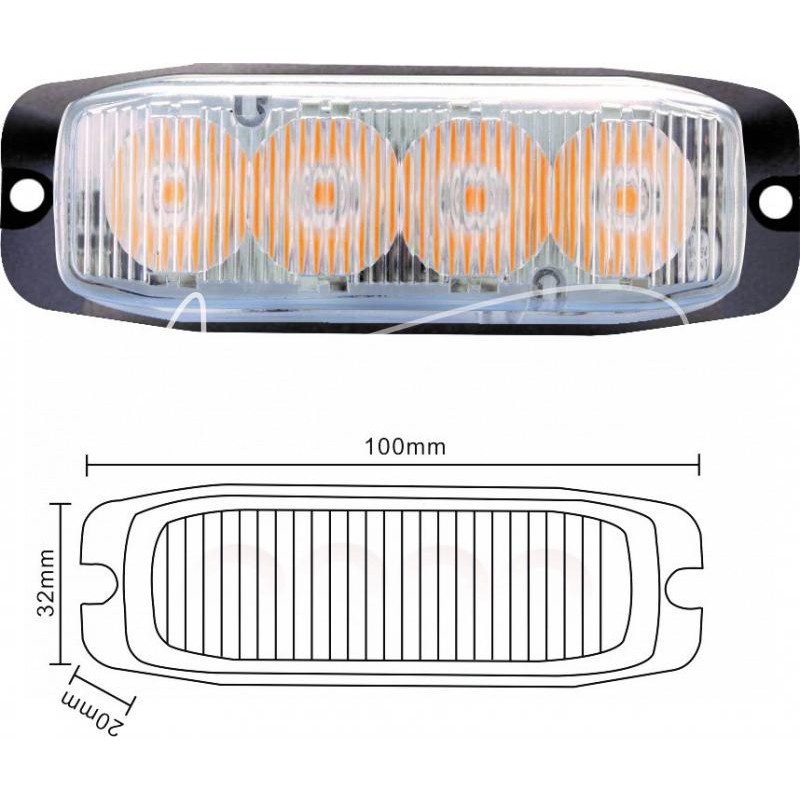 Geltona įspėjamoji lemputė - ASM3016A/4