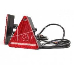 Galinis kombinuotas žibintas, 4 funkcijų, trikampio formos, W68L LED, 12/24V, kairysis, atsparus vandeniui, su laidu - 324